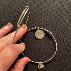 ALEX and Ani pair of (2) silver bracelets. One “Tree of Life” abd one plain